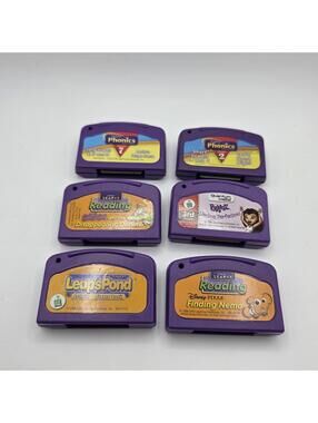 Leap pad Cartridges Lot Of 6 - Learning Game - Scooby, Bratz, Nemo, Reading
